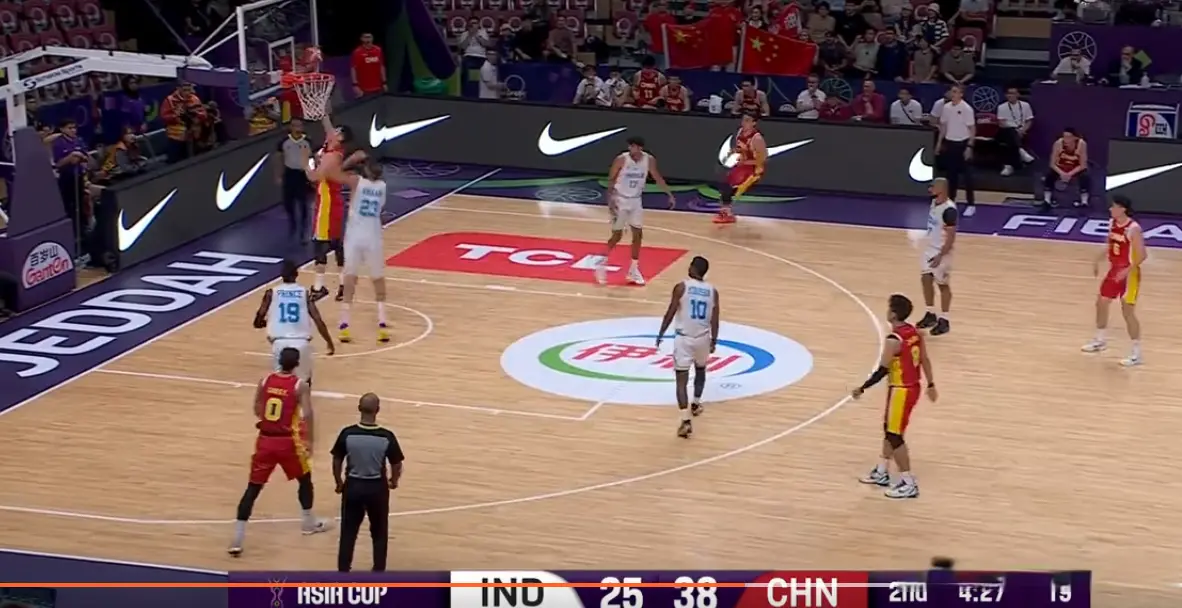 而印度男篮, 罚球线位置 而印度男篮, 罚球线位置